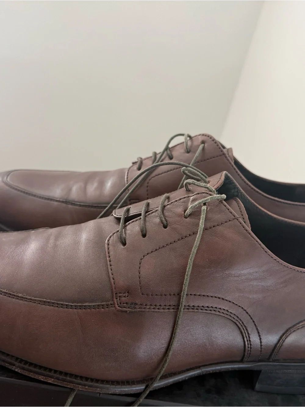 Boss HUGO BOSS Brown Moc Toe Oxford Dress Mens Shoes 11.5